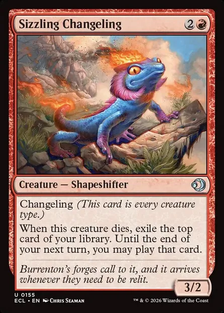 Sizzling Changeling, Magic card ECL 155 — Lorwyn Eclipsed set