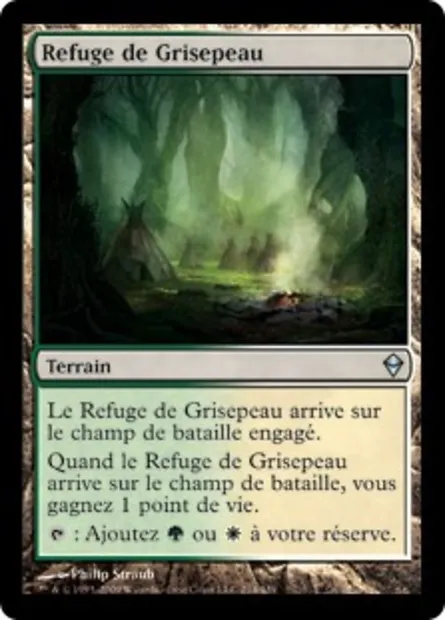 Refuge de Grisepeau, carte Magic ZEN 214 — extension Zendikar