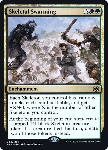 Skeletal Swarming, Magic card PAFR 232s — Adventures in the Forgotten Realms Promos set
