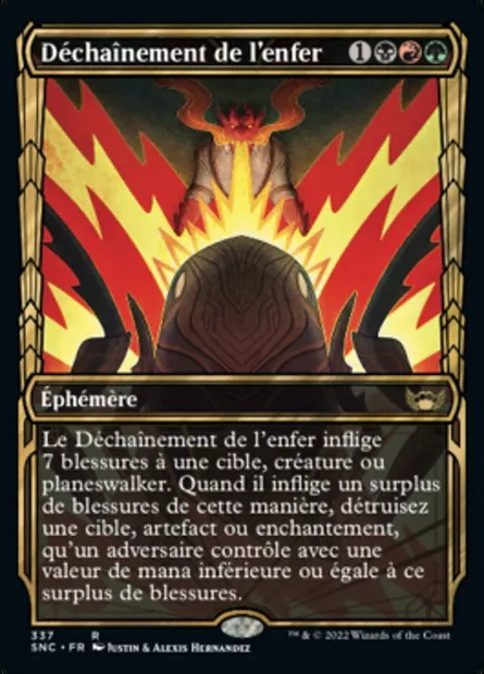 Déchaînement de l'enfer, carte Magic SNC 337 — extension Les rues de la Nouvelle-Capenna