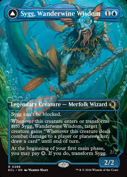 Sygg, Wanderwine Wisdom // Sygg, Wanderbrine Shield, Magic card ECL 288 — Lorwyn Eclipsed set