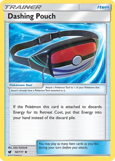 Dashing Pouch, Pokémon card CIN 92 — Crimson Invasion set