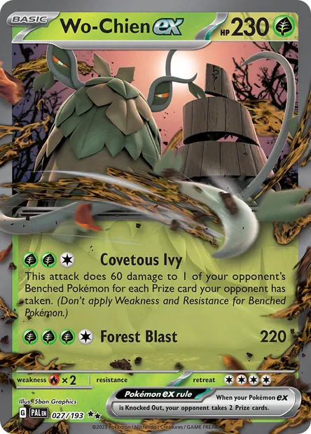 Wo-Chien ex, Pokémon card PAL 027 — Paldea Evolved set