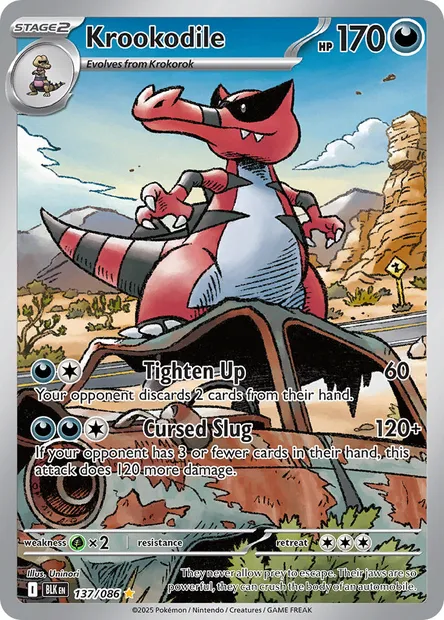 Krookodile, Pokémon card BLK 137 — Black Bolt set