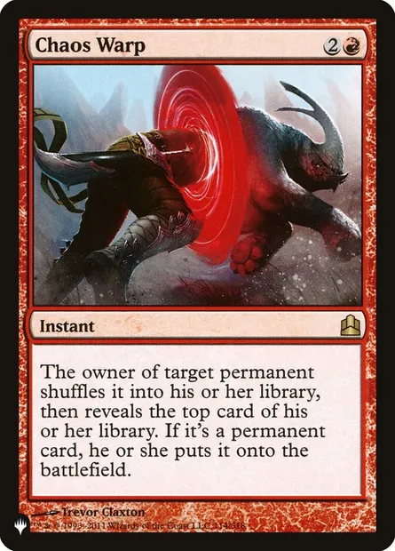 Chaos Warp, Magic card PLST CMD-114 — The List set