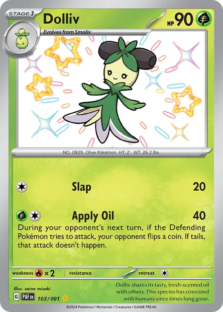 Dolliv, Pokémon card PAF 103 — Paldean Fates set