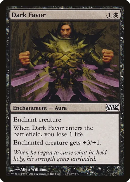 Dark Favor, Magic card M12 89 — Magic 2012 set