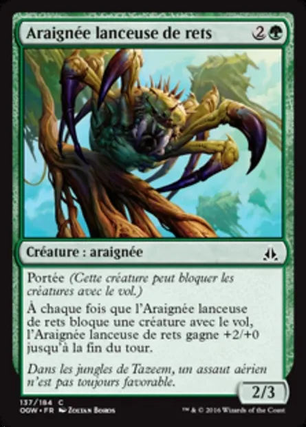 Araignée lanceuse de rets, carte Magic OGW 137 — extension Le serment des Sentinelles