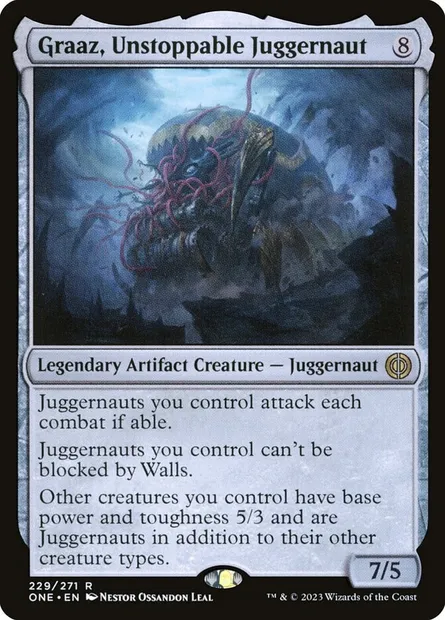 Graaz, Unstoppable Juggernaut, Magic card ONE 229 — Phyrexia: All Will Be One set