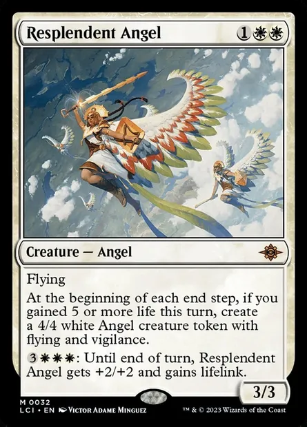Resplendent Angel, Magic card LCI 32 — The Lost Caverns of Ixalan set