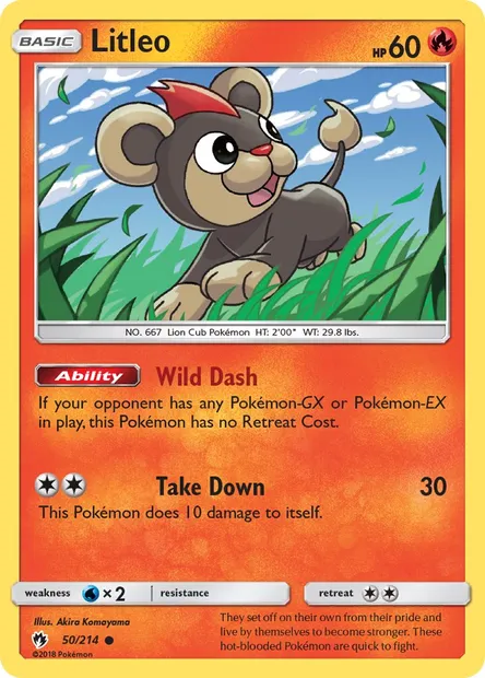Litleo, Pokémon card LOT 50 — Lost Thunder set