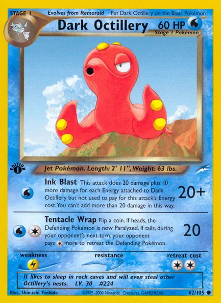 Dark Octillery, Pokémon card NDE 62 — Neo Destiny set