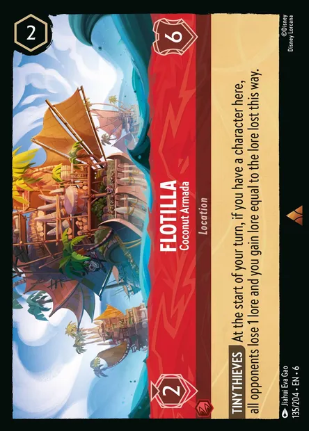 Flotilla - Coconut Armada, Disney Lorcana card CH6-135 — Azurite Sea set