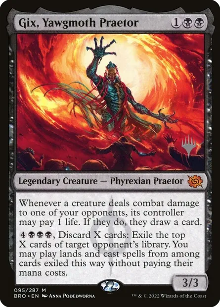 Gix, Yawgmoth Praetor, Magic card PBRO 95p — The Brothers' War Promos set