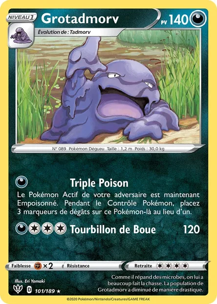 Grotadmorv, carte Pokémon DAA 101 — extension Ténèbres Embrasées