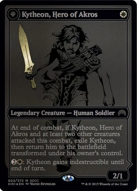 Kytheon, héros d'Akros // Gideon, forgé dans la bataille, carte Magic PS15 23 — extension San Diego Comic-Con 2015
