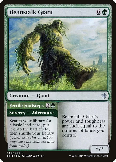 Beanstalk Giant // Fertile Footsteps, Magic card ELD 149 — Throne of Eldraine set