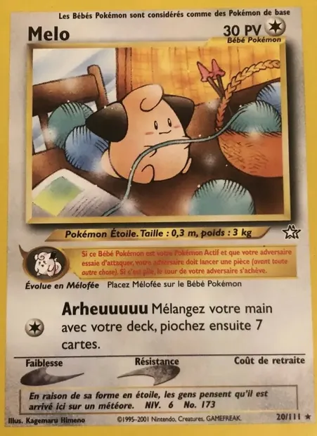 Mélo, carte Pokémon NG 20 — extension Neo Genesis