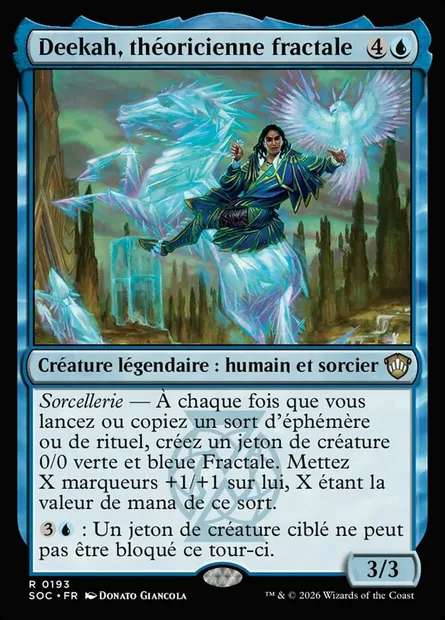 Deekah, théoricienne fractale, carte Magic SOC 193 — extension Secrets of Strixhaven Commander