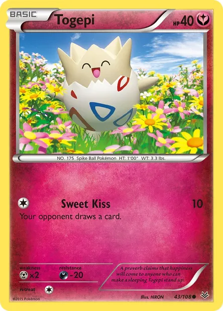 Togepi, Pokémon card ROS 43 — Roaring Skies set