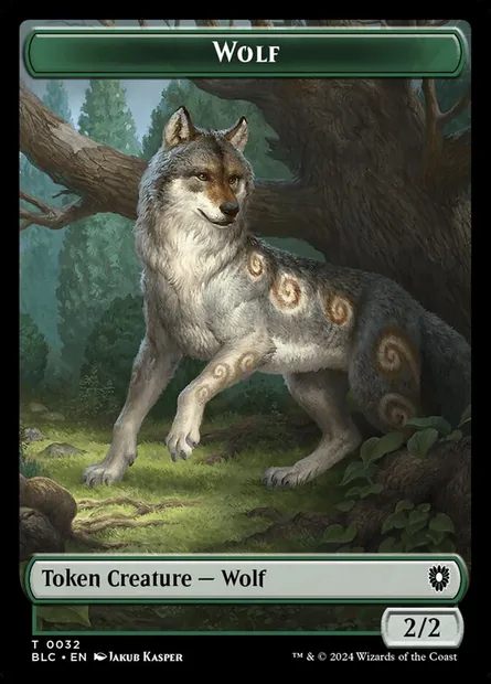 Wolf, Magic card TBLC 32 — Bloomburrow Commander Tokens set