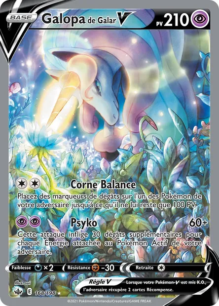 Galopa de Galar V, carte Pokémon CRE 168 — extension Règne de Glace
