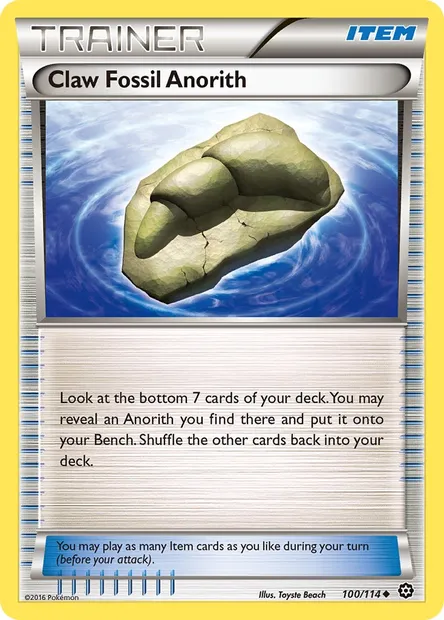 Claw Fossil Anorith, Pokémon card STS 100 — Steam Siege set