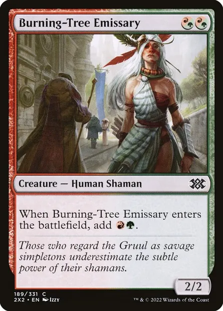 Burning-Tree Emissary, Magic card 2X2 189 — Double Masters 2022 set