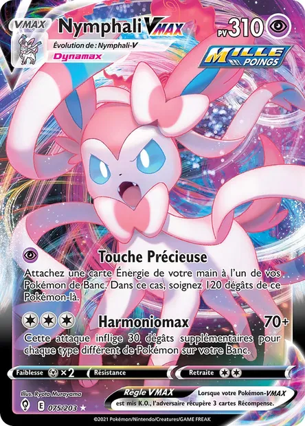 Nymphali VMAX, carte Pokémon EVS 75 — extension Évolution Céleste