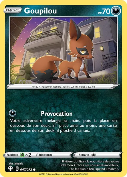 Goupilou, carte Pokémon SHF 47 — extension Destinées Radieuses