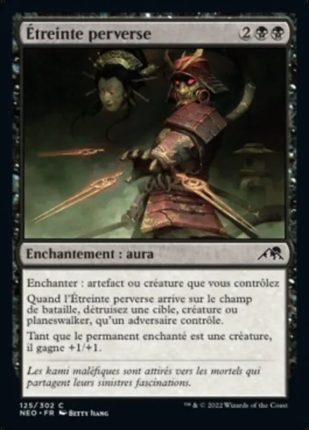 Étreinte perverse, carte Magic NEO 125 — extension Kamigawa: La Dynastie Néon
