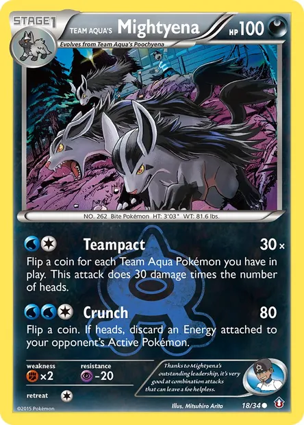 Team Aqua's Mightyena, Pokémon card DCR 18 — Double Crisis set