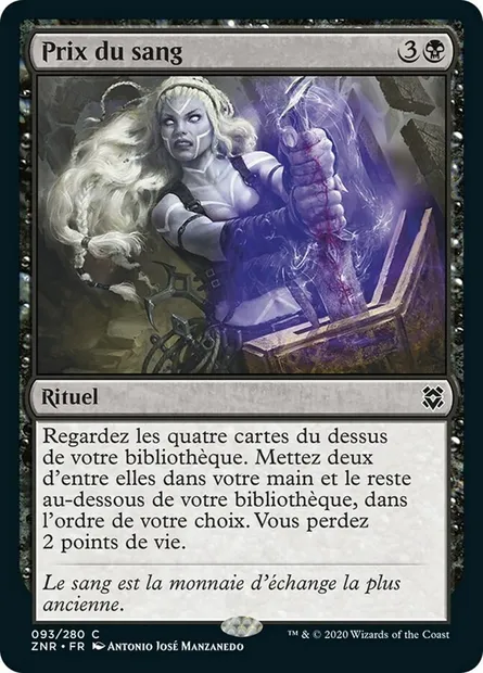 Prix du sang, carte Magic ZNR 93 — extension Renaissance de Zendikar