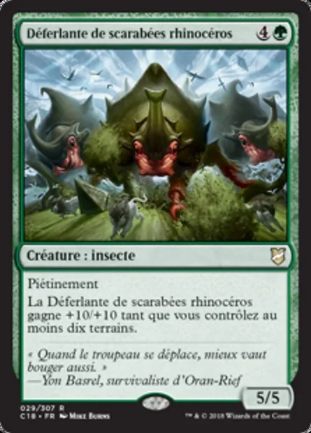 Déferlante de scarabées rhinocéros, carte Magic C18 29 — extension Commander 2018