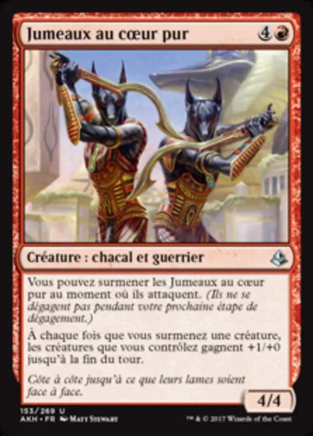 Jumeaux au cœur pur, carte Magic AKH 153 — extension Amonkhet