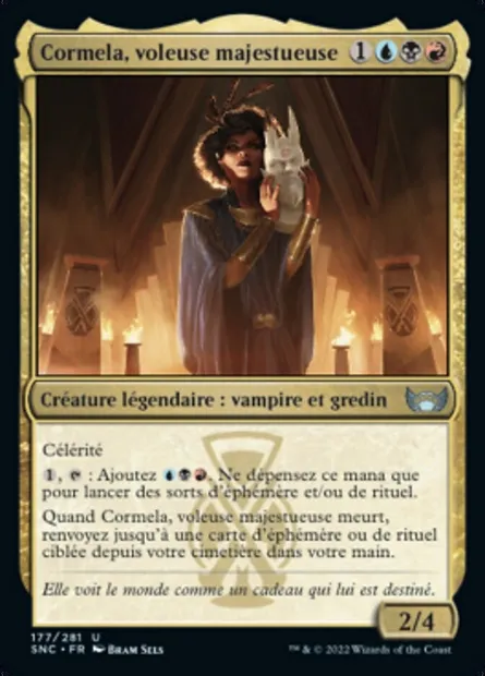Cormela, voleuse majestueuse, carte Magic SNC 177 — extension Les rues de la Nouvelle-Capenna