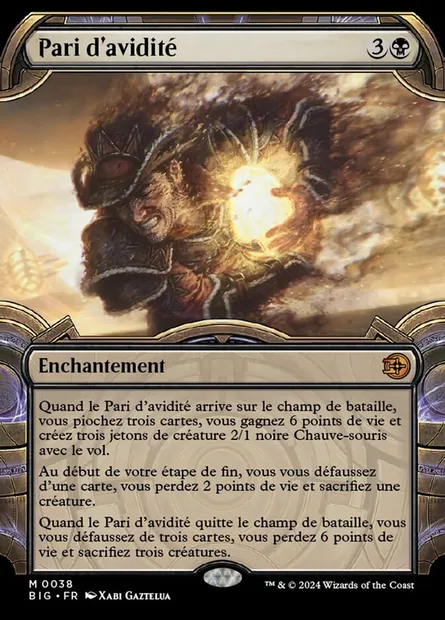 Pari d'avidité, carte Magic BIG 38 — extension The Big Score