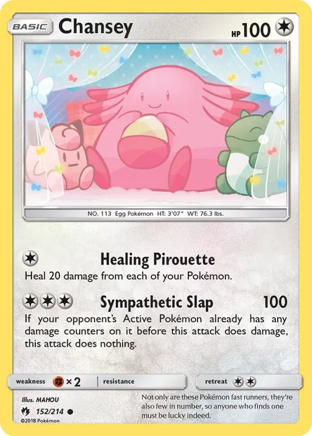 Chansey, Pokémon card LOT 152 — Lost Thunder set