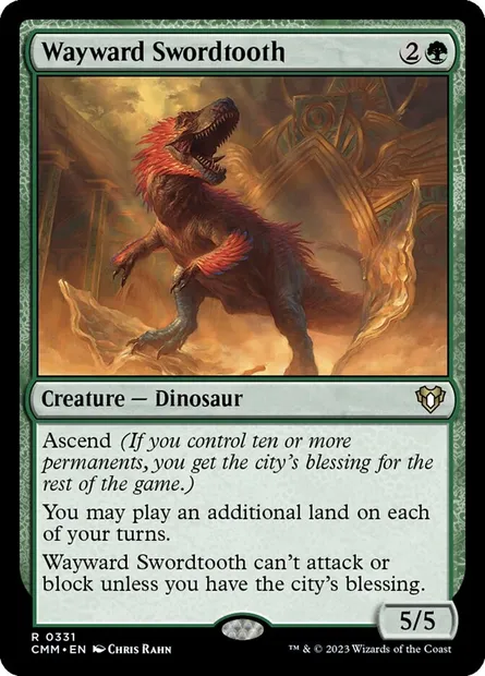 Wayward Swordtooth, Magic card CMM 331 — Commander Masters set