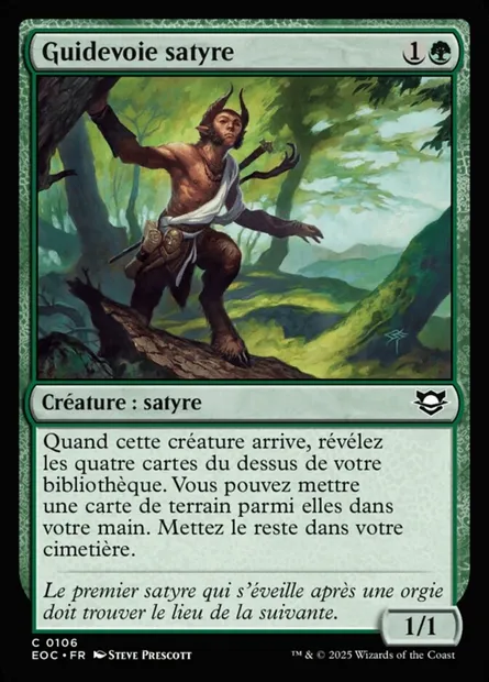 Guidevoie satyre, carte Magic EOC 106 — extension Edge of Eternities Commander