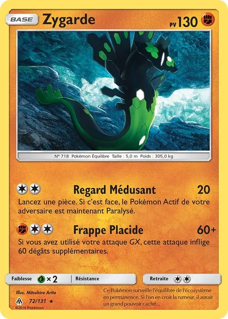Zygarde, carte Pokémon FLI 72 — extension Lumière Interdite