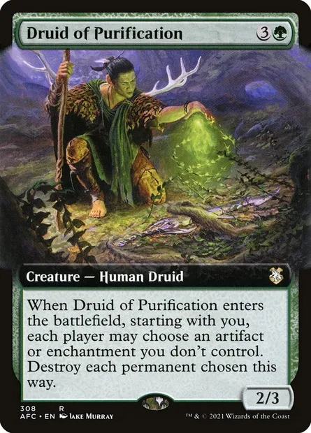 Druid of Purification, Magic card AFC 308 — Forgotten Realms Commander set