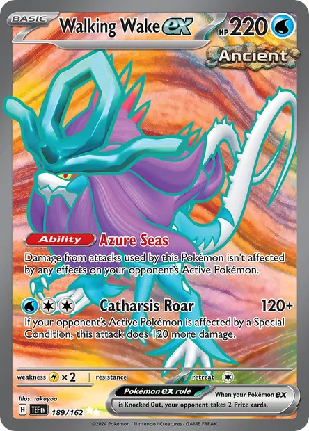 Walking Wake ex, Pokémon card TEF 189 — Temporal Forces set