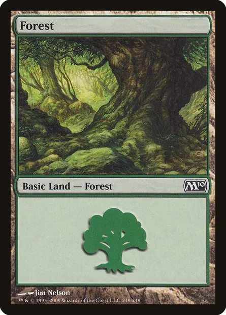Forest, Magic card M10 249 — Magic 2010 set