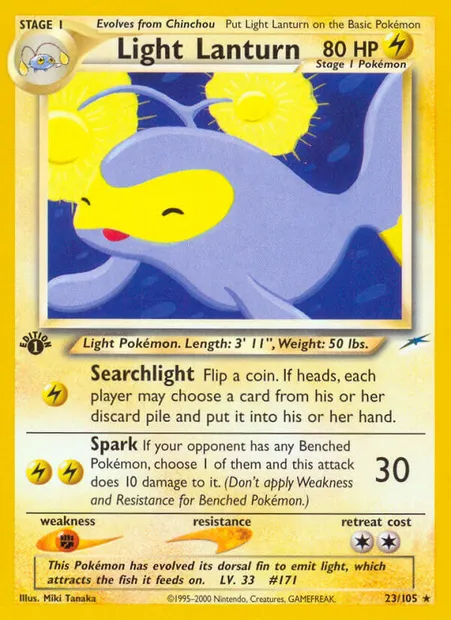 Light Lanturn, Pokémon card NDE 23 — Neo Destiny set