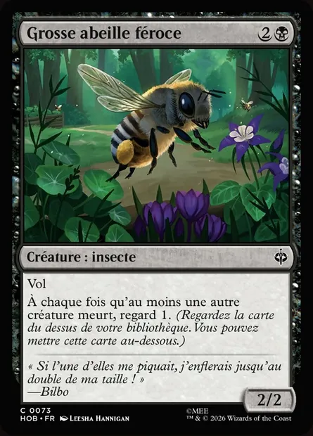 Grosse abeille féroce, carte Magic HOB 73 — extension The Hobbit