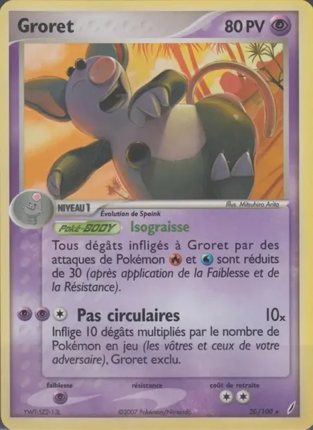 Groret, carte Pokémon CG 20 — extension EX Gardiens de Cristal