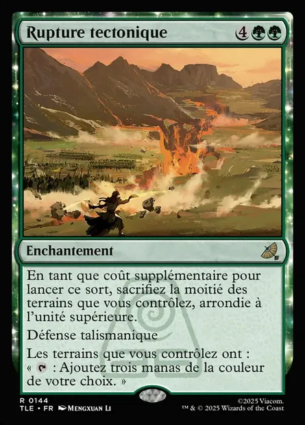 Rupture tectonique, carte Magic TLE 144 — extension Avatar: The Last Airbender Eternal