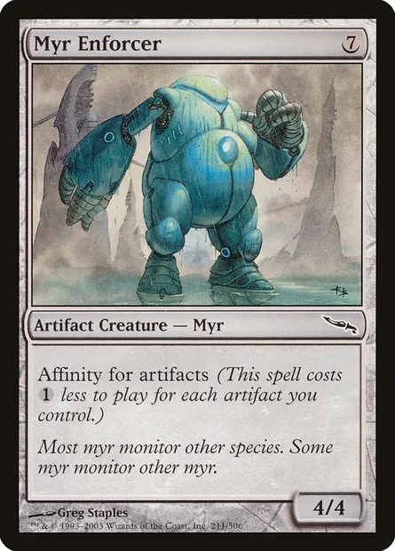 Myr Enforcer, Magic card MRD 211 — Mirrodin set