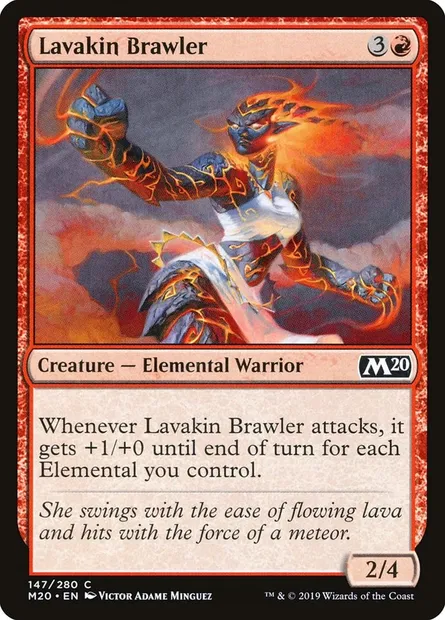 Lavakin Brawler, Magic card M20 147 — Core Set 2020 set